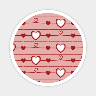 Red Hearts Pattern Magnet